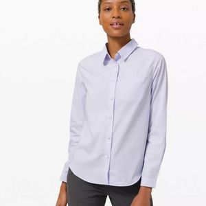 Lululemon 10 Serene Blue Full Day Ahead button-down shirt blouse
